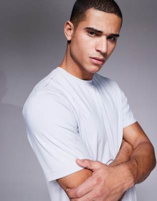 Asos 4505 Quick Dry Boxy Oversized Training T-shirt In Gray