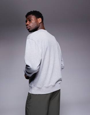 Asos 4505 Quick Dry Heavyweight Oversized Training Sweatshirt In Gray