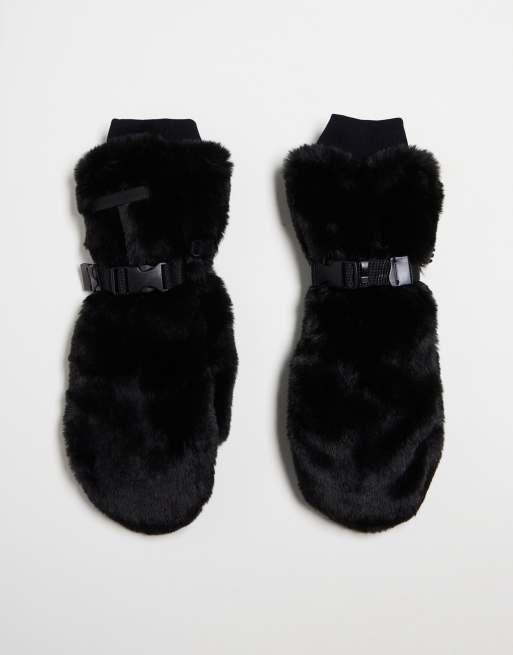 ASOS 4505 – Rękawiczki narciarskie z jednym palcem ze sztucznego futra