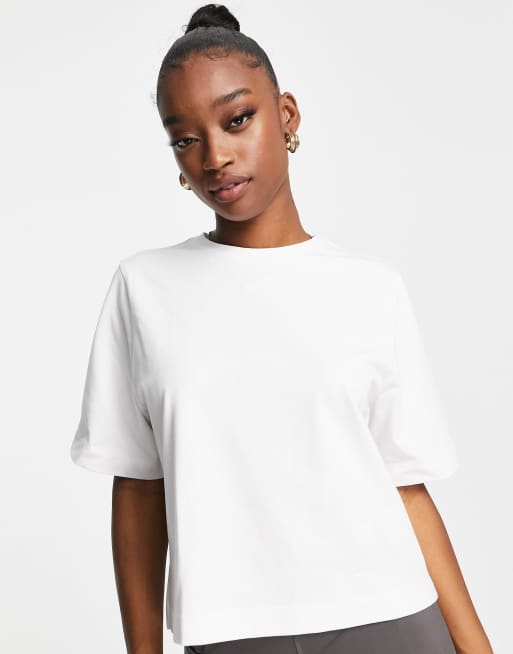 ASOS 4505 – Rest Day – Bawełniany T-shirt oversize o pudełkowym kroju - WHITE