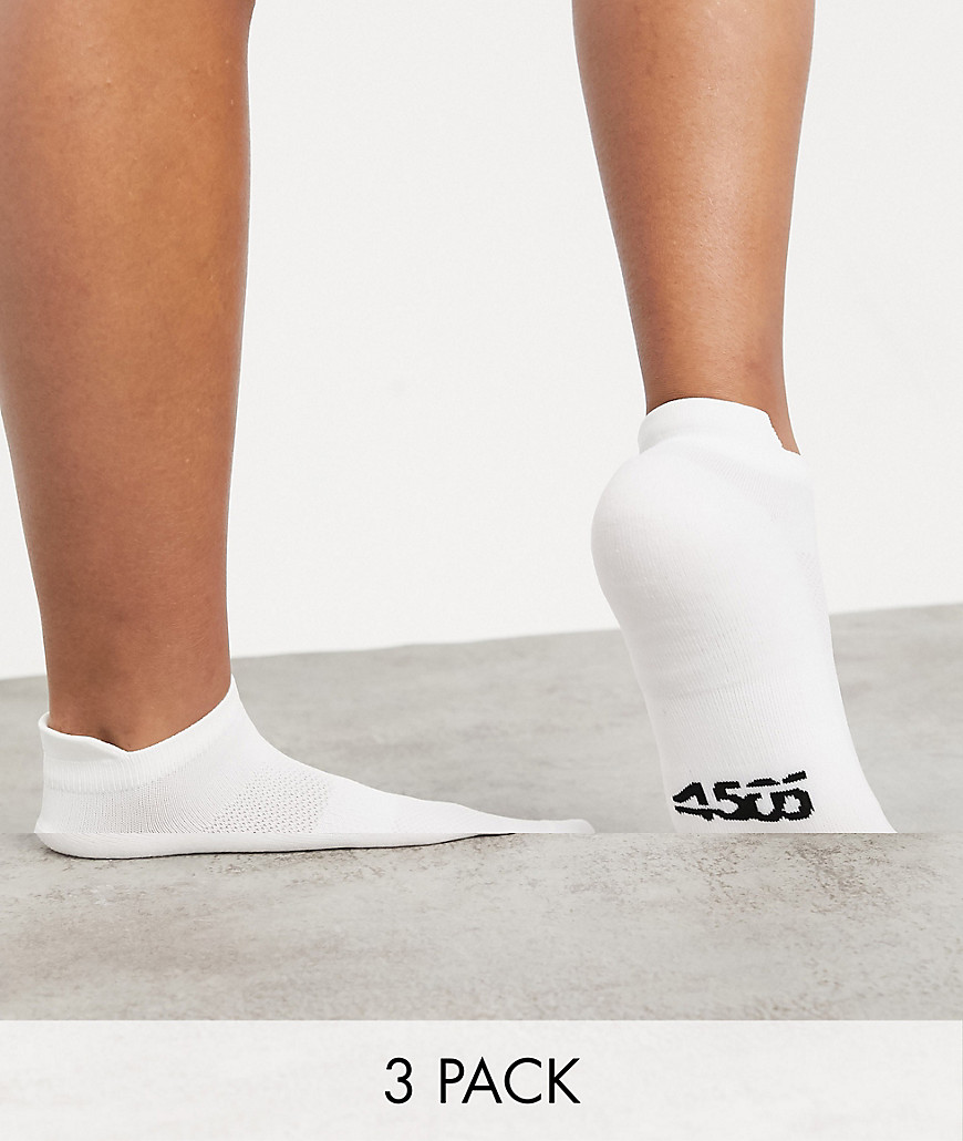 ASOS 4505 run sneakers socks with anti bacterial finish 3 pack-White