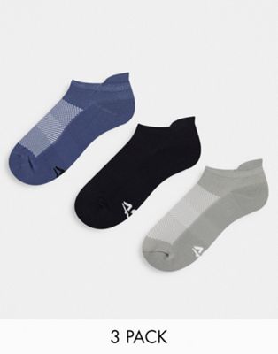 ASOS 4505 run trainer socks with anti bacterial finish 3 pack
