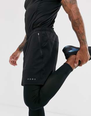 ASOS 4505 running 2 in 1 running shorts and leggings in black