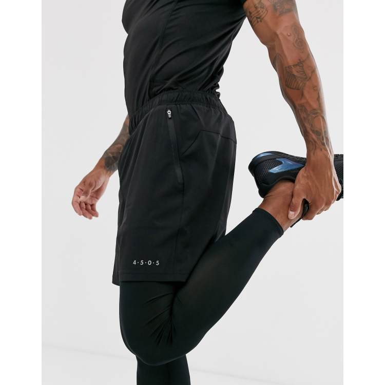 ASOS 4505 running 2 in 1 running shorts and leggings in black