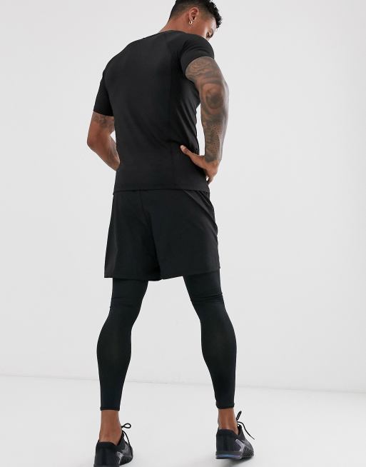 ASOS 4505 running 2 in 1 running shorts and leggings in black