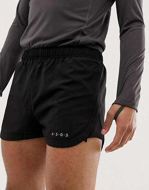 ASOS 4505 running shorts in short length with mesh panel in black | ASOS