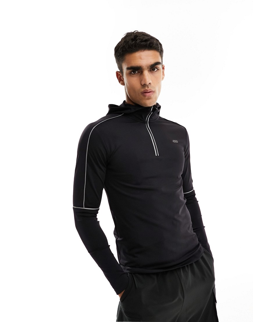 Asos Design 4505 Running Sweatshirt With Reflective-black