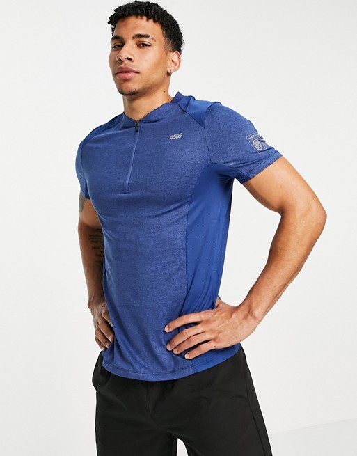 ASOS 4505 running t-shirt with 1/4 zip and contrast panels