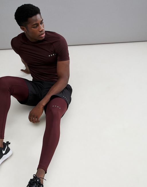 Burgundy gym sale tights