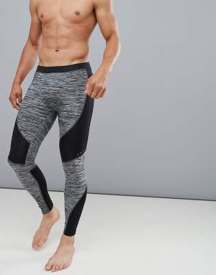 ASOS 4505 compression running tights with cut & sew in black