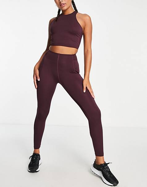 ASOS 4505 Tall Seamless acid ruched bum legging and long sleeve scoop neck  in navy