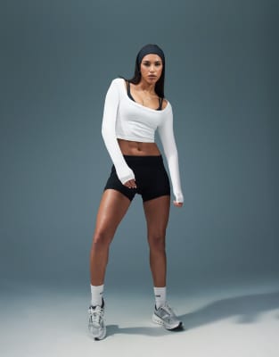 Shop 4505 Seamless Active Long Sleeve Top In White