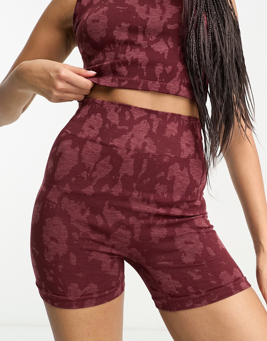 ASOS 4505 seamless booty short in camo co ord-Red