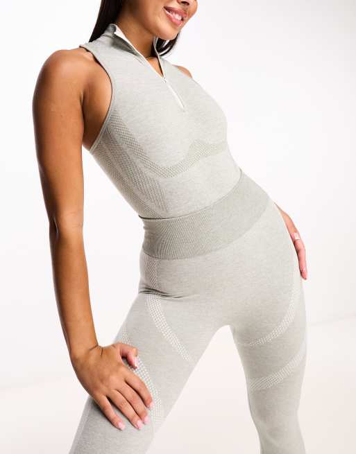 ASOS 4505 seamless unitard with contour paneling in rib