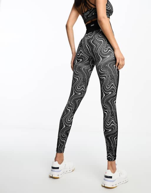 ASOS 4505 mesh and wet look leggings