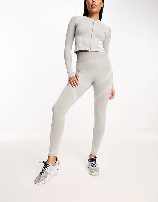 ASOS 4505 seamless legging with bum ruche and contour co ord