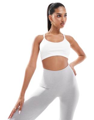 ASOS 4505 seamless medium support sports bra with removable padding in white