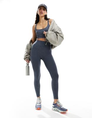 ASOS 4505 seamless rib leggings in blue acid wash