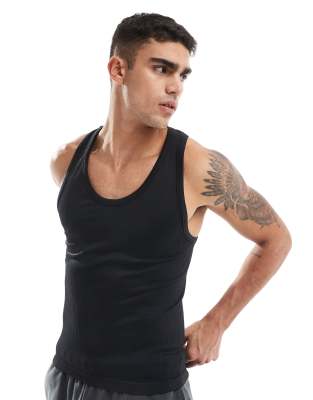 ASOS 4505 ASOS 4505 Seamless rib training racer vest in black