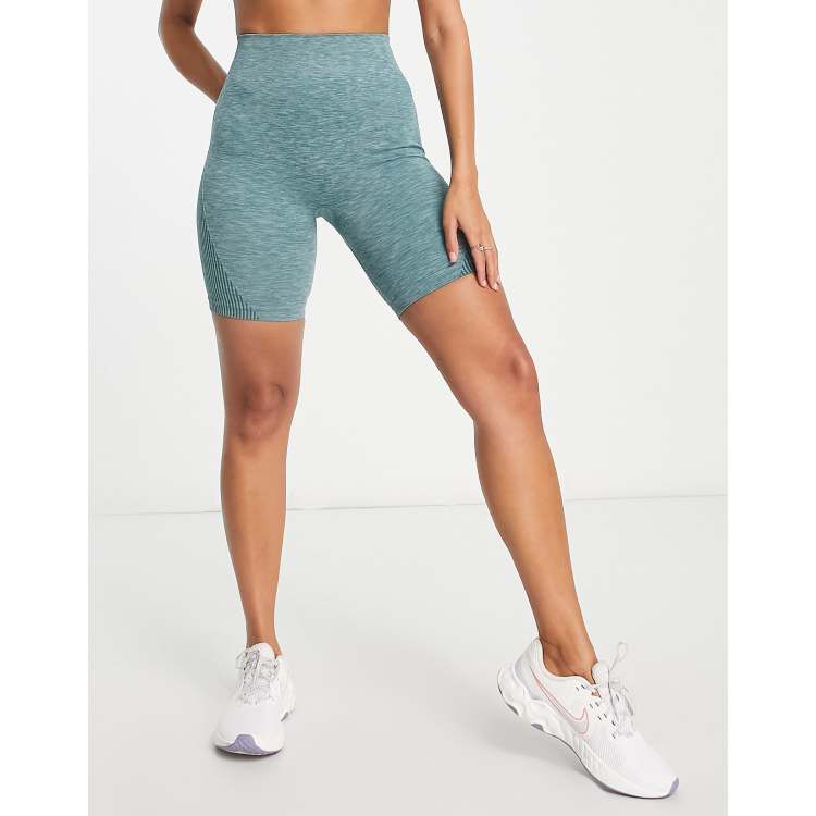 ASOS 4505 seamless short with ruched bum in green part of a set