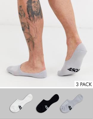 ASOS 4505  3-pack dolda strumpor med antibakteriell finish-Flerfärgad Flerfärgad