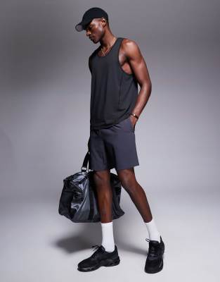 4505 - Icon - Short De Sport 13 Cm En Tissu à Séchage Rapide Avec Poches Zippees Noir