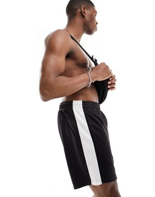 ASOS 4505 contrast side stripe jersey training shorts in black - ASOS Price Checker