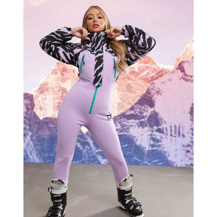 ASOS 4505 Petite ski 80's color block ski suit