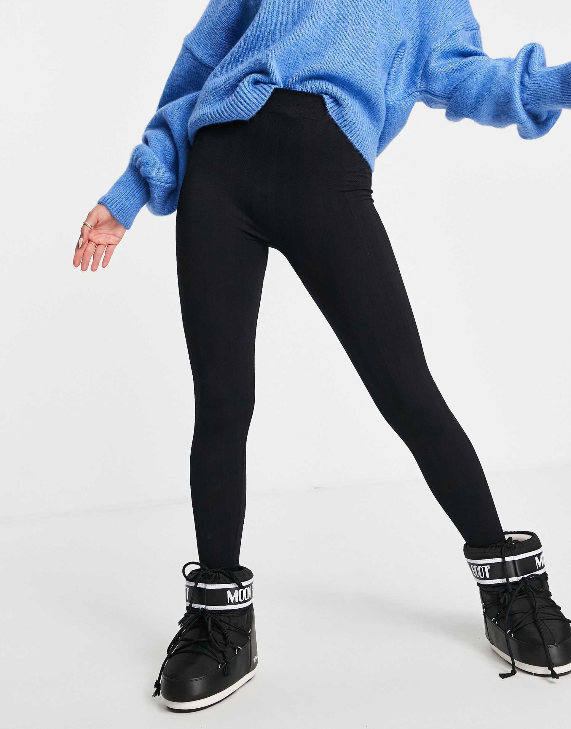 asos 4505 ski base layer legging in cable knit