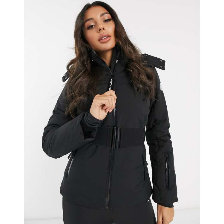 ASOS 4505 ski belted jacket with faux fur hood | ASOS