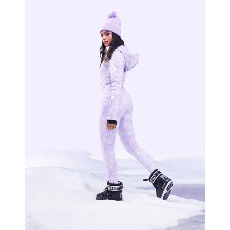 ASOS 4505 ski belted ski suit with skinny leg and hood