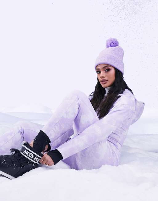 Missguided belted ski suit in silver, ASOS