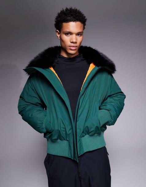 ASOS 4505 Ski - Bomber avec col en fausse fourrure - Vert - view 1
