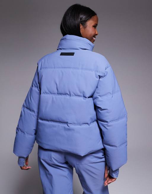 ASOS 4505 Ski boxy fit puffer ski jacket in chalk blue