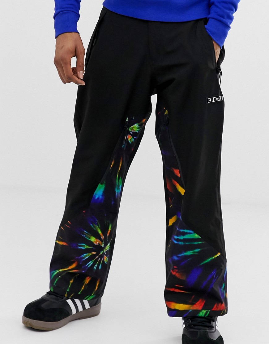 ASOS 4505 - Ski-broek met tie-dye print-Zwart