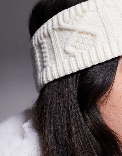 ASOS 4505 - Ski - Cremefarvet kabelstrikket pandebånd, 3 af 3