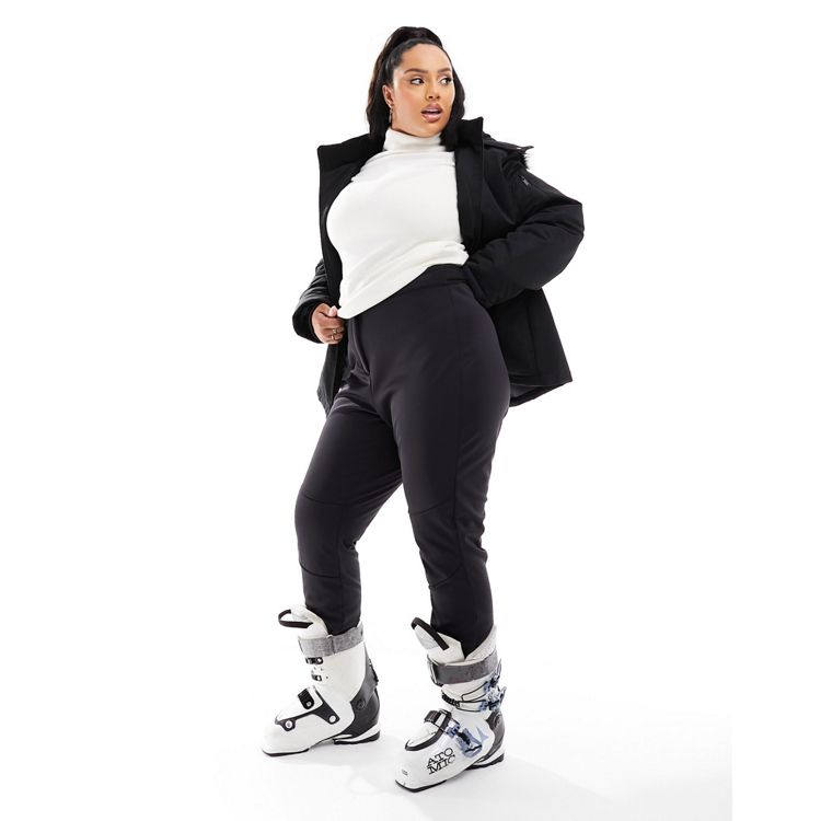 ASOS 4505 Ski Curve – Czarne obcisłe spodnie narciarskie z wysokim stanem i  strzemionami