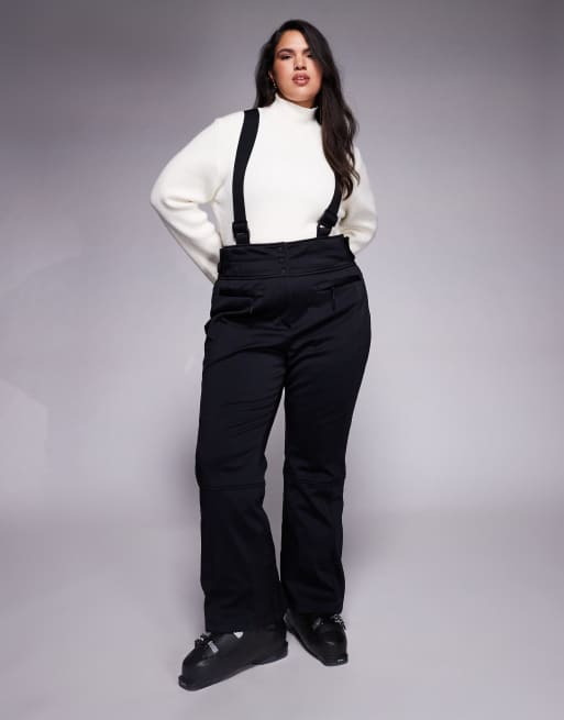 ASOS 4505 Ski Curve – Czarne spodnie narciarskie z rozszerzanymi nogawkami z miękkiego wodoodpornego materiału typu softshell