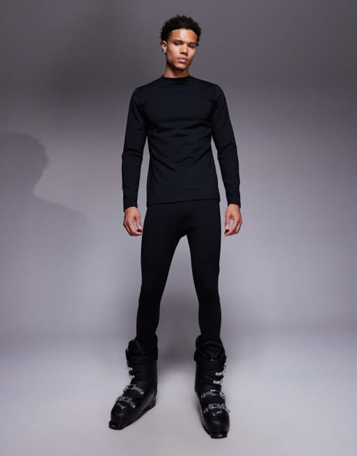 ASOS 4505 Ski – Czarne termiczne legginsy narciarskie baselayer z polarowym wykończeniem od spodu