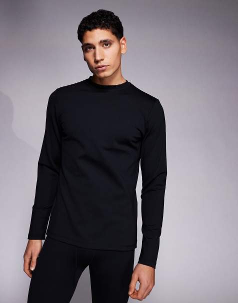 ASOS 4505 Ski – Czarny termiczny top narciarski base layer z długimi rękawami i polarowym spodem z technologią odprowadzania wilgoci - view 1