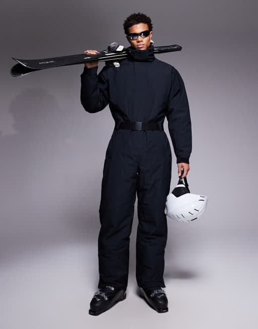 ASOS 4505 Ski – Czarny wodoodporny kombinezon narciarski o prostym kroju z paskiem