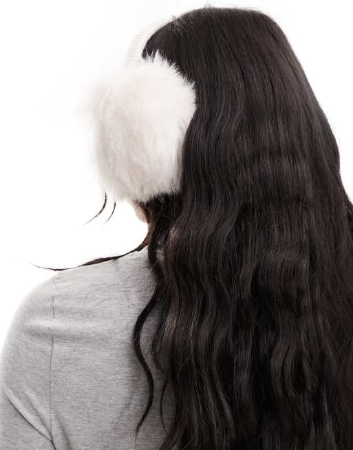 ASOS 4505 Ski faux fur earmuffs in white, 4 of 4