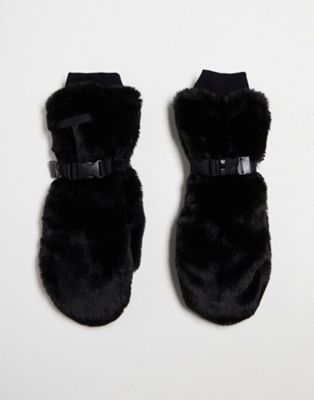 ASOS 4505 ski faux fur mittens