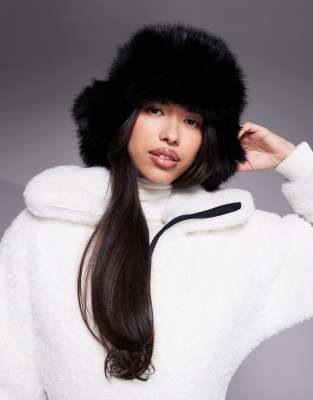 Asos 4505 Ski & Snow Asos 4505 Ski Faux Fur Trapper Hat In Black