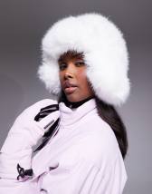 Kiwi & Co fluffy faux fur aviator hat in blue