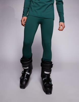 Asos 4505 Ski & Snow Asos 4505 Ski Fleece Back Base Layer Leggings With Thermal Treatment In Green