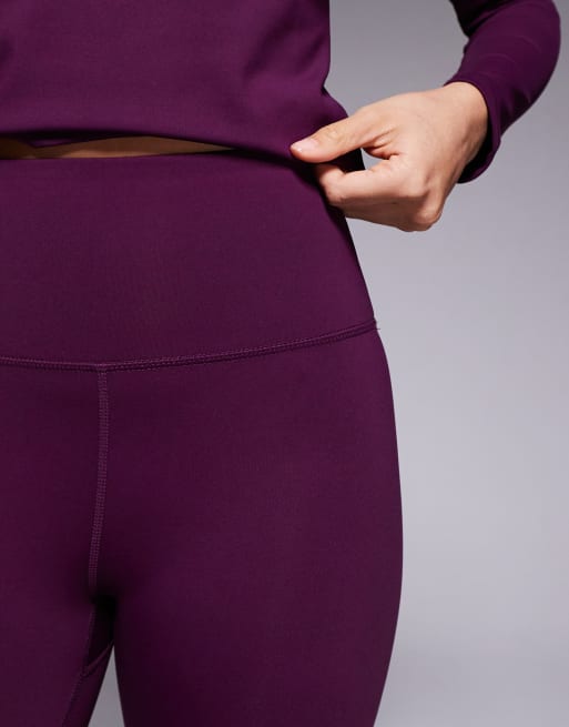 ASOS 4505 Ski fleece back base layer leggings with thermal treatment in plum, 2 of 5