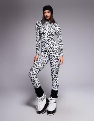 Asos 4505 Ski & Snow Asos 4505 Ski Fleece Back Base Layer Long Sleeve Unitard With Thermal Treatment In Multi