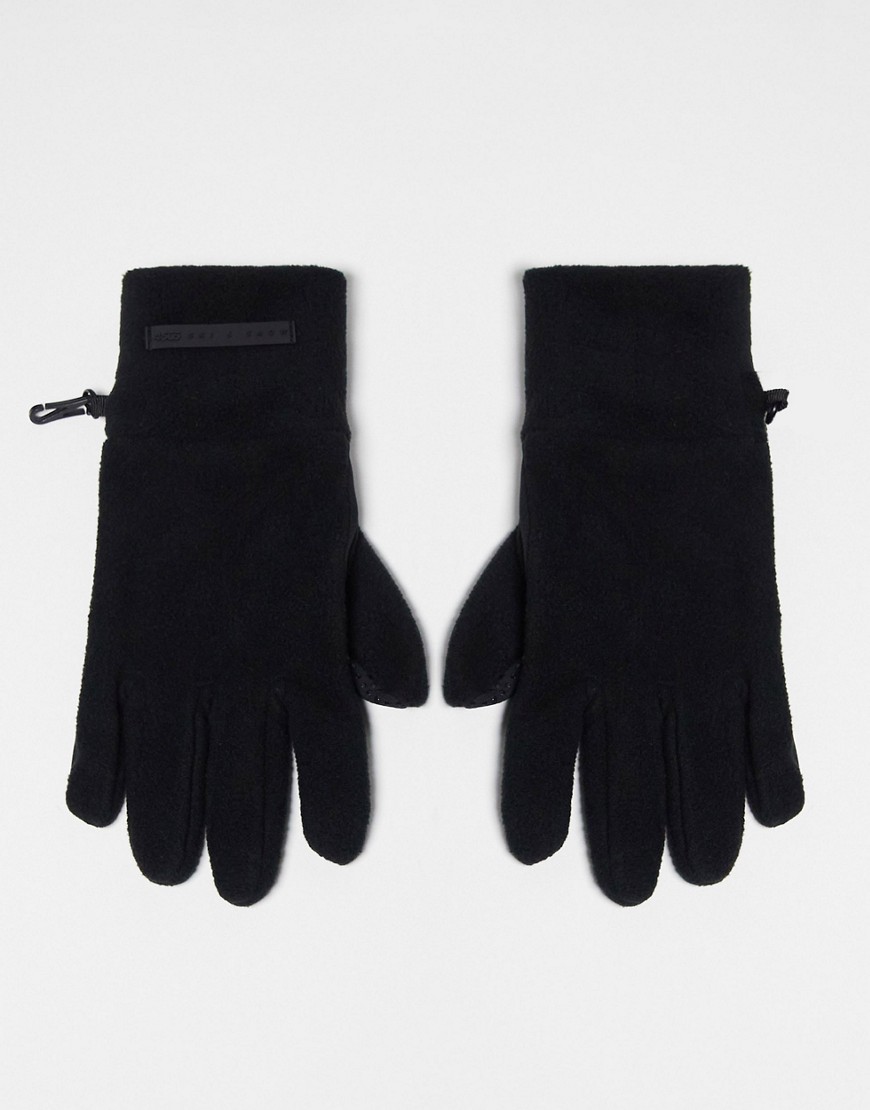 Asos Design 4505 Ski Fleece Gloves In Black