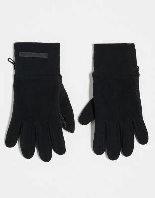 Asos Design 4505 Ski Fleece Insulated Glove With Grip In Black